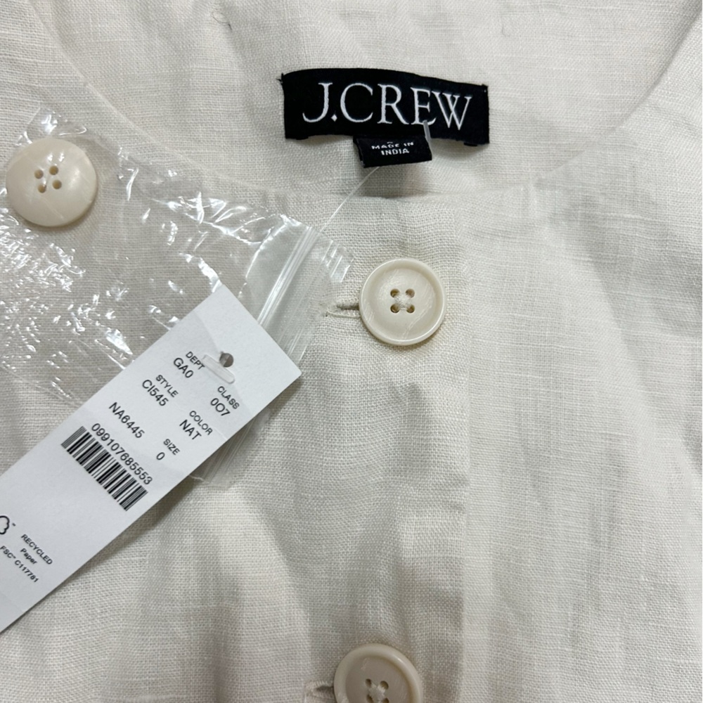 NWT J.Crew Crewneck vest in linen (size 0) - Picture 4 of 6